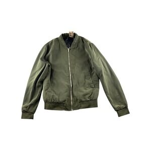 ZARA MAN Olive Green Bomber Jacket Full Zip Men's Size Medium